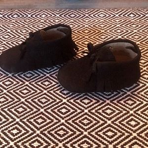 Black baby moccasins